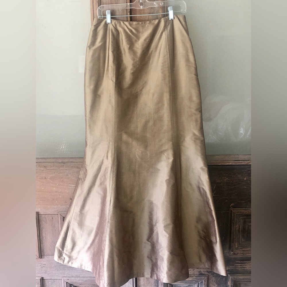 Gold Raw Silk Skirt